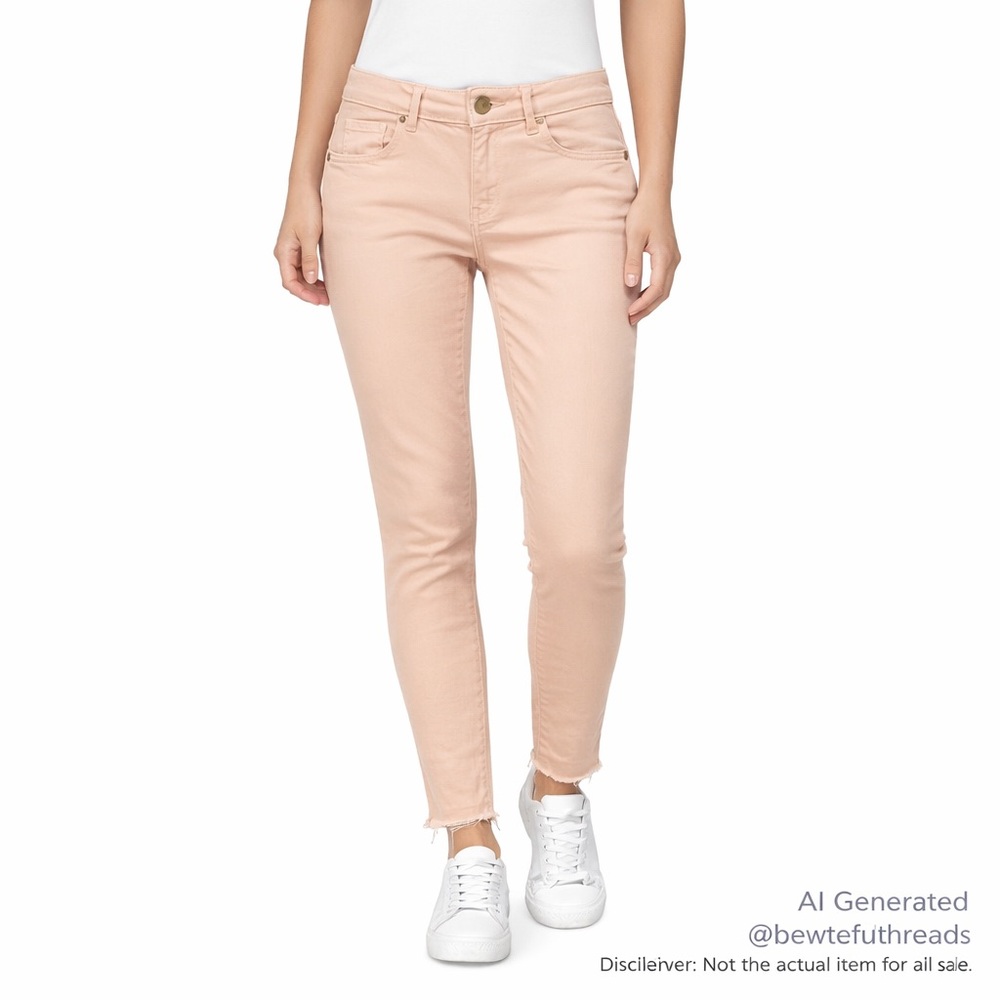 MOS MOSH Size 28 Pale Pink Stretch Skinny Raw Hem Jeans